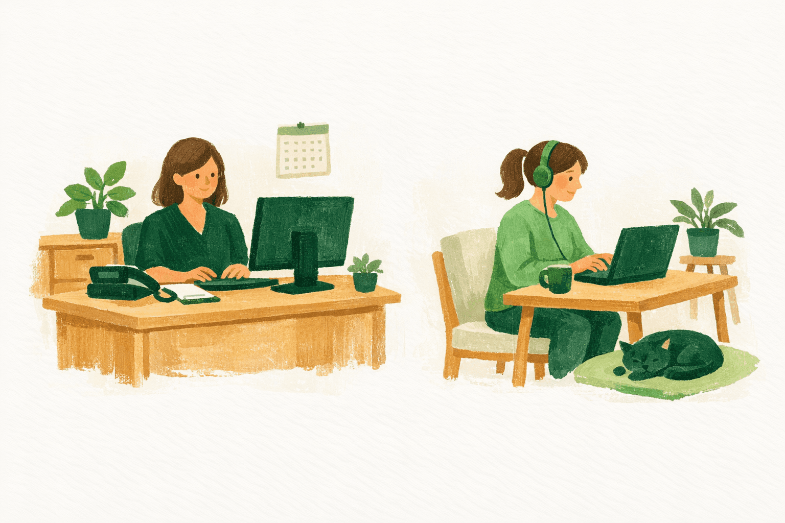 Secretária presencial vs. remota: comparativo